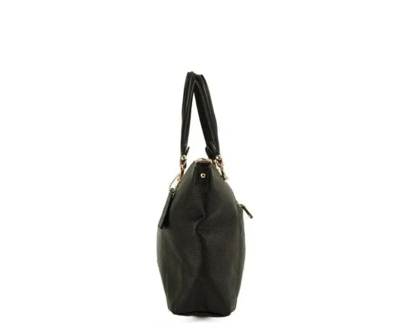COACH Women's Kacey Black Pebbled Leather Top Zip Satchel Crossbody Handbag