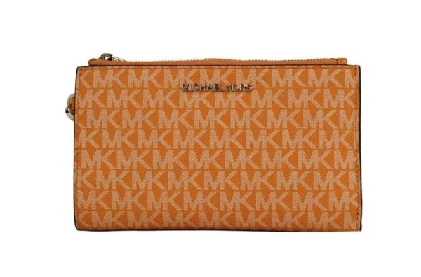 Michael Kors Women's Jet Set Travel Honeycomb Multi PVC Large Double Zip Wrist Wallet