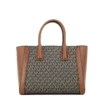 Michael Kors Women's Kali Medium Brown Signature PVC Satchel Purse Handbag Ipad Case