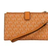 Michael Kors Women's Jet Set Travel Honeycomb Multi PVC Large Double Zip Wrist Wallet