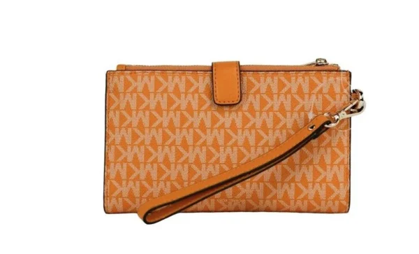 Michael Kors Women's Jet Set Travel Honeycomb Multi PVC Large Double Zip Wrist Wallet