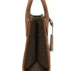 Michael Kors Women's Mirella Small Brown PVC Top Zip Shopper Tote Crossbody Handbag