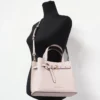 Michael Kors Women's Emilia Small Powder Blush Pebbled Leather Satchel Crossbody Handbag