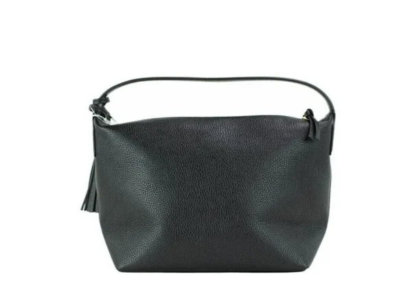 Tory Burch Women's Thea Small Black Pebbled Leather Slouchy Shoulder Handbag