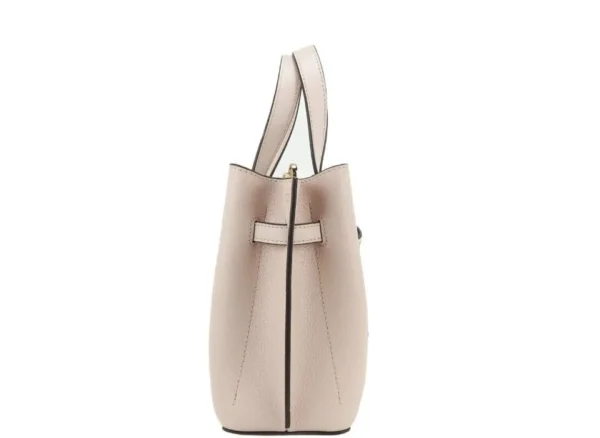 Michael Kors Women's Emilia Small Powder Blush Pebbled Leather Satchel Crossbody Handbag