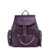 Michael Kors Women's Jet Set Medium Bordeaux Pebbled Leather Chain Backpack Bookbag Bag