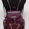 Michael Kors Women's Jet Set Medium Bordeaux Pebbled Leather Chain Backpack Bookbag Bag