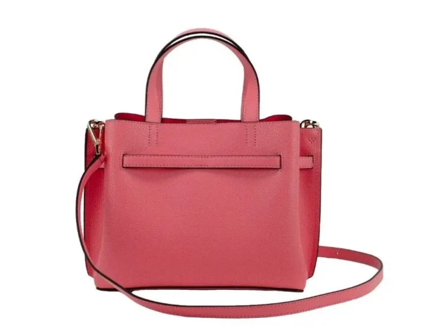 Michael Kors Women's Emilia Small Grapefruit Pebbled Leather Satchel Crossbody Handbag
