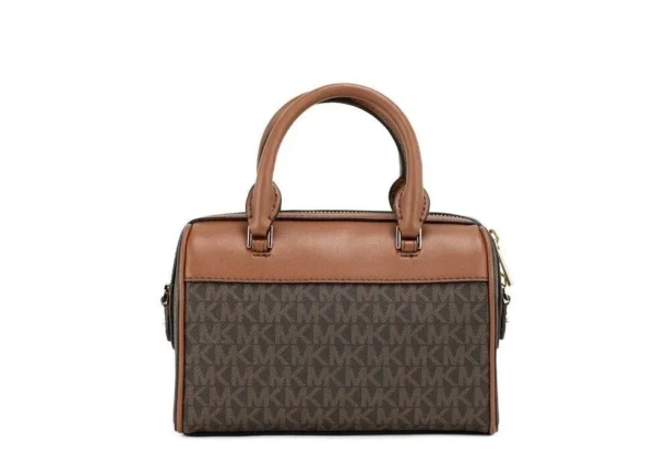 Michael Kors Women's Travel XS Brown Signature Leather Duffle Crossbody Handbag Purse