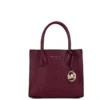 Michael Kors Women's Mercer Medium Mulberry Leather Messenger Crossbody Handbag Purse