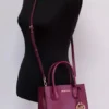 Michael Kors Women's Mercer Medium Mulberry Leather Messenger Crossbody Handbag Purse