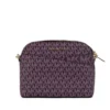 Michael Kors Women's Jet Set Medium Bordeaux Signature PVC X Cross Dome Crossbody Bag