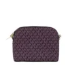 Michael Kors Women's Jet Set Medium Bordeaux Signature PVC X Cross Dome Crossbody Bag