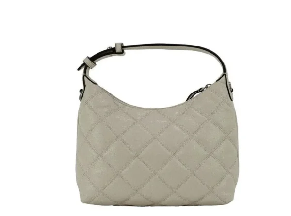 Tory Burch Women's Willa Mini New Cream Quilted Leather Hobo Shoulder Handbag