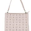 MCM Women's Aren Medium Powder Pink Mixed Visetos Leather Hobo Shoulder Bag Handbag