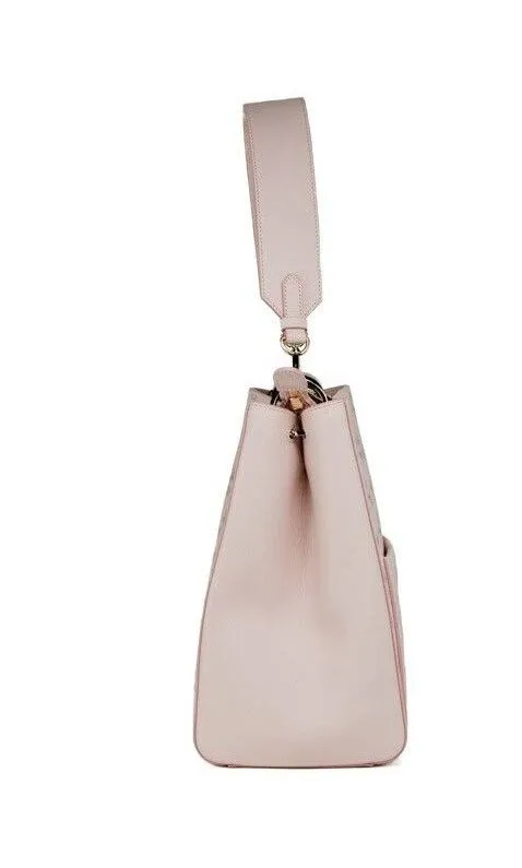 MCM Women's Aren Medium Powder Pink Mixed Visetos Leather Hobo Shoulder Bag Handbag