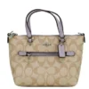 COACH Women's Gallery Mini Khaki Lilac Signature Coated Canvas Crossbody Bag