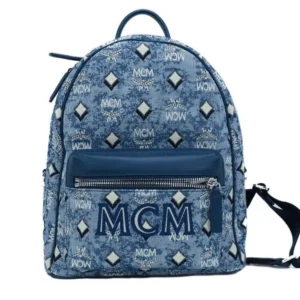 Michael Kors Women's Elegant Leather ABBEY Backpack in Navy Blue