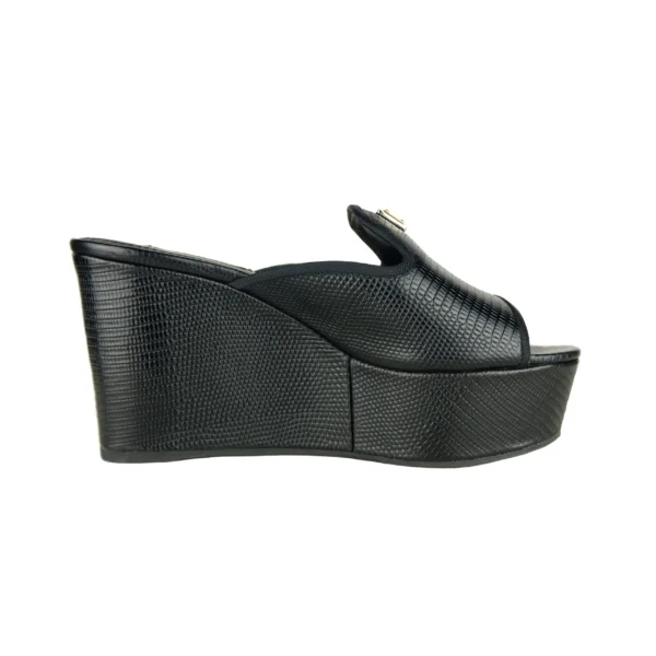 Dolce & Gabbana Women's Chic Calfskin Wedge Sandals in Timeless Black