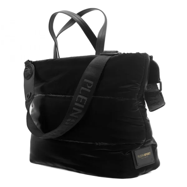 Plein Sport Women's Glossy Black Designer Shopping Bag