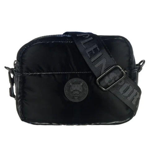 Plein Sport Women's Sleek Black Crossbody Bag with Iconic Logo