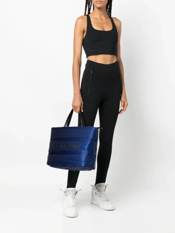 Plein Sport Women's Glossy Blue Athleisure Shopper Tote