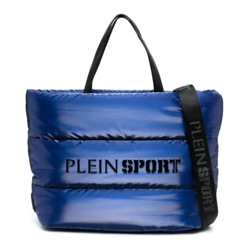 Plein Sport Women's Glossy Blue Athleisure Shopper Tote