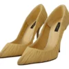 Dolce & Gabbana Women's Yellow Tulle Stiletto High Heel Pumps Shoes