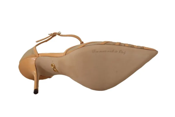 Dolce & Gabbana Women's Elegant Peach T-Strap Heels Pumps