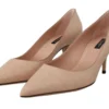 Dolce & Gabbana Women's Elegant Nude Mid-Heel Leather Pumps