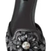 Dolce & Gabbana Women's Elegant Floral Lace Crystal Slides