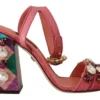 Dolce & Gabbana Women's Elegant Pink Crystal Ankle Strap Heels