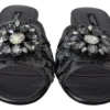 Dolce & Gabbana Women's Elegant Floral Lace Crystal Slides