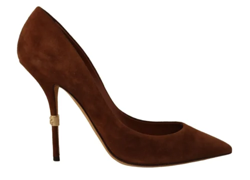 Dolce & Gabbana Women's Elegant Suede Stiletto Heels in Rich Brown