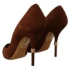 Dolce & Gabbana Women's Elegant Suede Stiletto Heels in Rich Brown