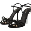 Dolce & Gabbana Women's Black Crystal Ankle Strap Heels Sandals Shoes