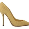 Dolce & Gabbana Women's Yellow Tulle Stiletto High Heel Pumps Shoes