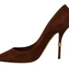 Dolce & Gabbana Women's Elegant Suede Stiletto Heels in Rich Brown