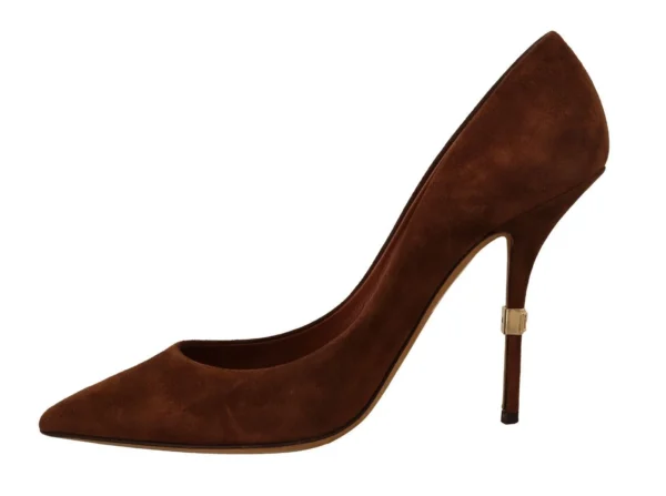 Dolce & Gabbana Women's Elegant Suede Stiletto Heels in Rich Brown