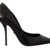 Dolce & Gabbana Women's Elegant Black Leather Stiletto Pumps