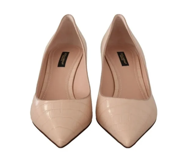 Dolce & Gabbana Women's Elegant Nude Mid-Heel Leather Pumps