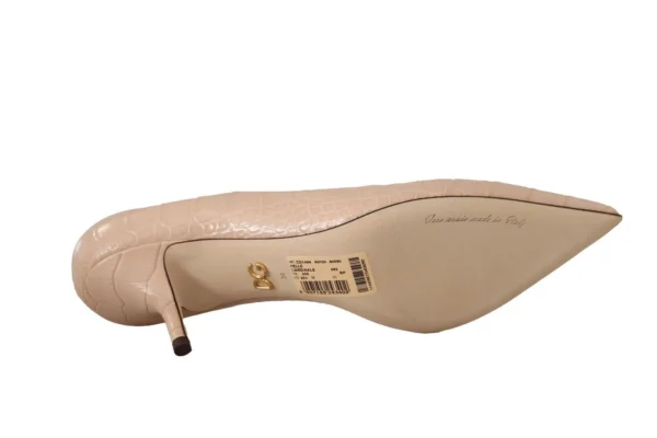 Dolce & Gabbana Women's Elegant Nude Mid-Heel Leather Pumps