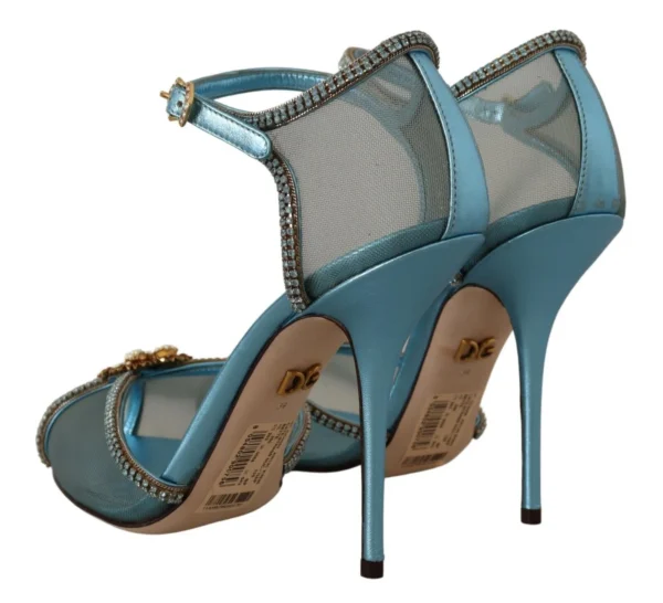 Dolce & Gabbana Women's Elegant Blue Mesh Heel Sandals