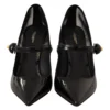 Dolce & Gabbana Women's Black Leather Heels Pumps Mary Jane Shoes