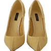Dolce & Gabbana Women's Yellow Tulle Stiletto High Heel Pumps Shoes