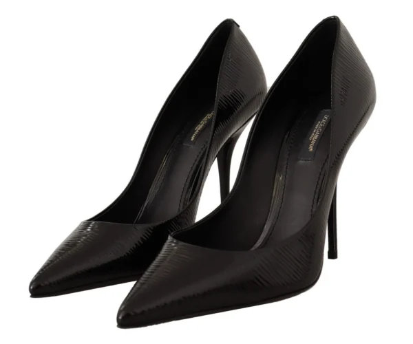 Dolce & Gabbana Women's Elegant Black Leather Stiletto Pumps