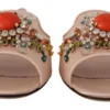 Dolce & Gabbana Women's Crystal-Embellished Leather Slide Flats