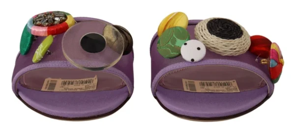 Dolce & Gabbana Women's Elegant Purple Mesh Slide Flats