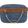 Michael Kors Women's Jet Set East West Denim Signature Zip Chain Crossbody Bag Purse