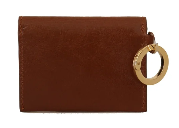 Dolce & Gabbana Women's Elegant Leather Bifold Wallet with Keychain